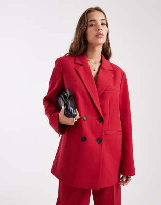 Y.a.s. Tailored Double Breasted Blazer Co-ord In Red