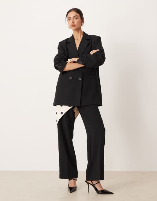 YAS tailored double breasted blazer in black - part of a set, 2 of 4