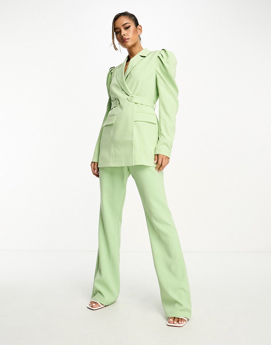 Y. A.S tailored flared trouser co-ord in mint green