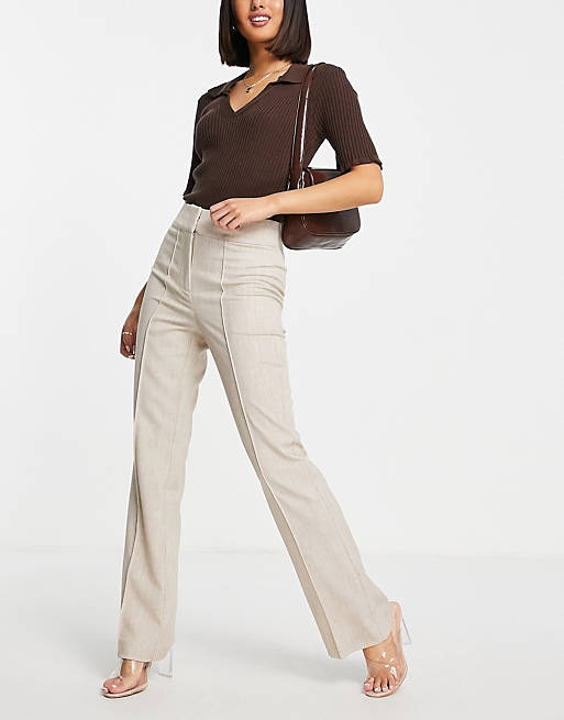 Y.A.S tailored high waist pant in beige - part of a set 
