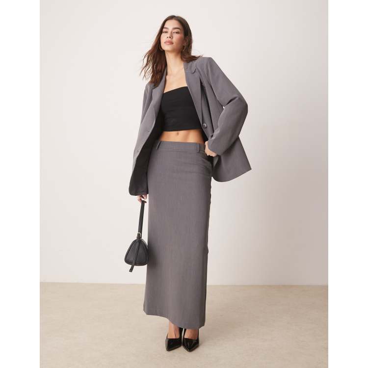 YAS tailored maxi skirt co-ord in thunderstorm grey | ASOS