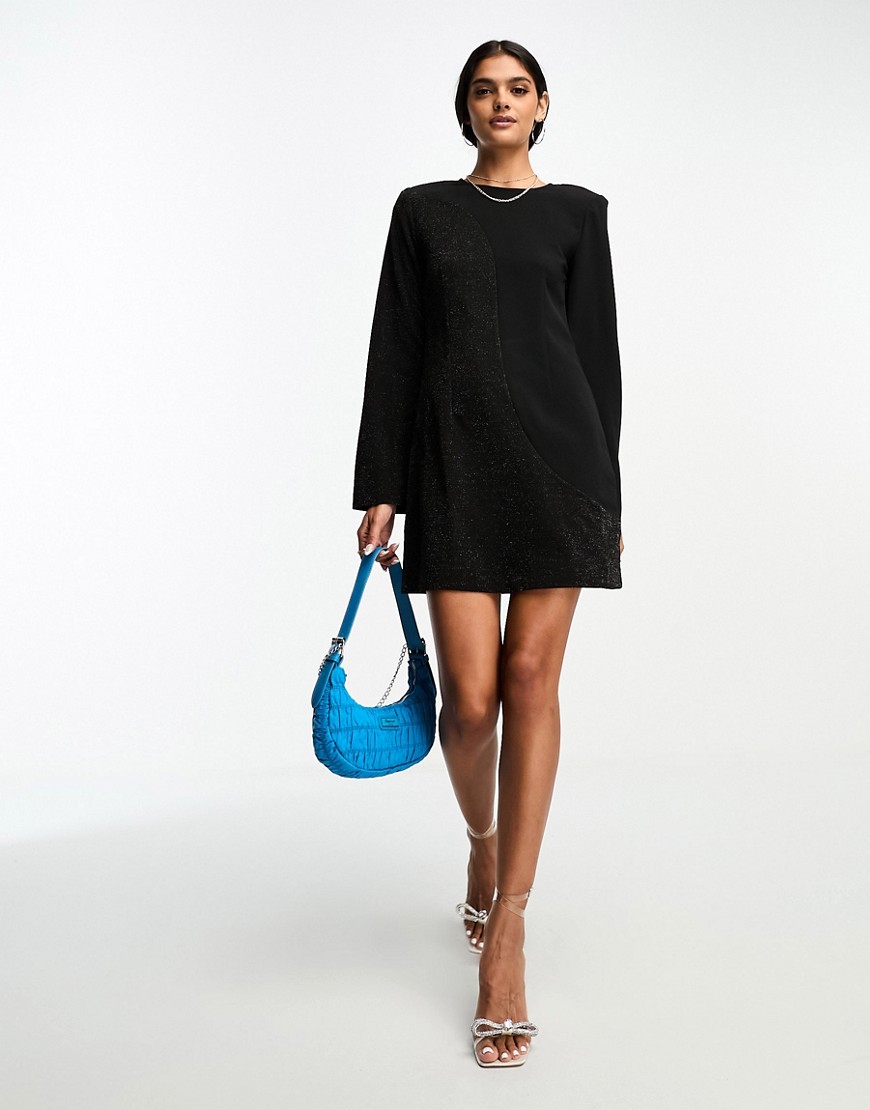 Y. A.S tailored mini dress with open back in diced black