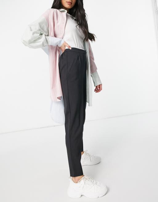 Y.A.S tailored pant with elasticated waist in grey