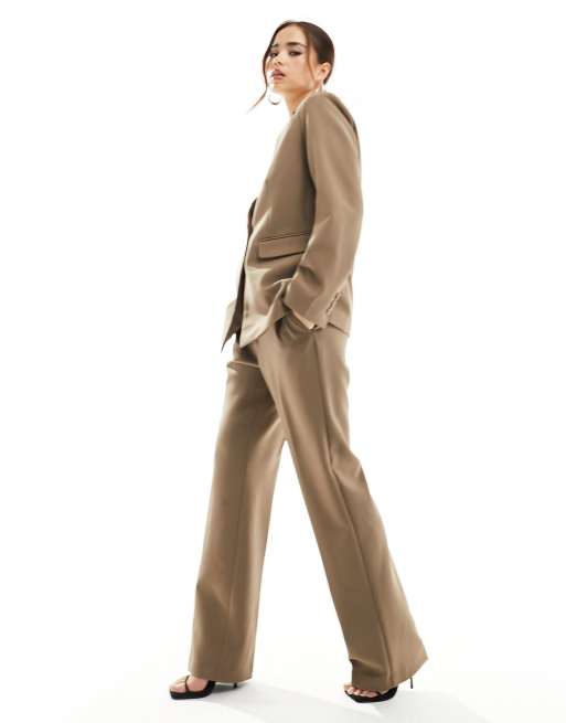 Light Brown stretch Pant Suit