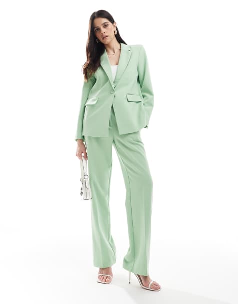 YAS tailored pants in quiet green (part of a set) - view 1