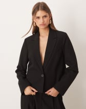 Miss Selfridge Petite Oversized Blazer In Black - Foto 4