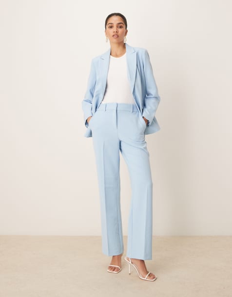 YAS tailored straight leg trouser co-ord in sky blue - view 1