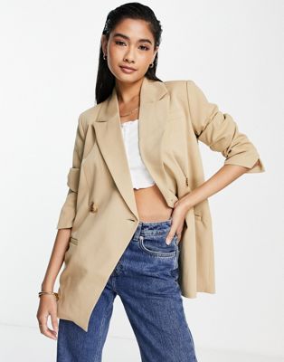 Y.A.S tailored suit double breasted blazer co-ord in camel
