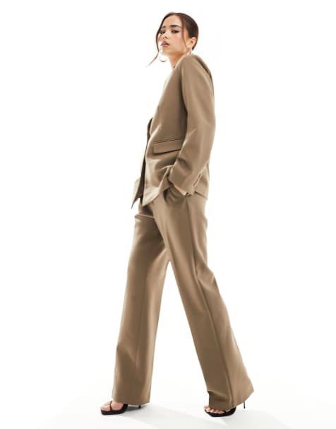 YAS tailored trouser co-ord in brown - BROWN - view 1