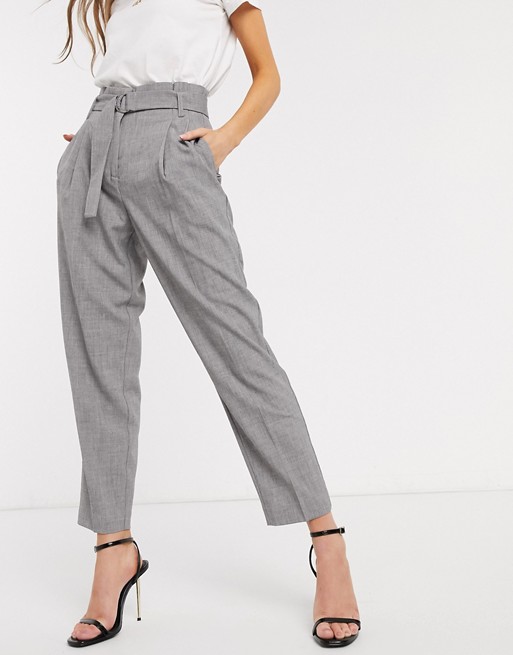 Y.A.S tailored trousers with belted waist in grey