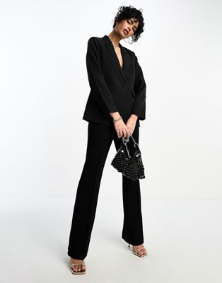 Y.A.S tailored tux suit blazer co-ord in Black
