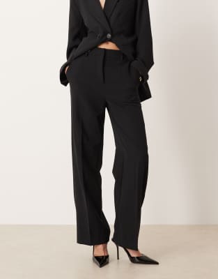 Y.a.s. Tailored Wide Leg Pants In Brown