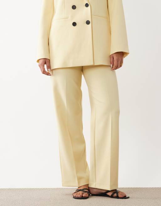 YAS tailored wide leg pants in pastel yellow (part of a set), 2 of 5