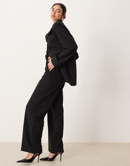 YAS tailored wide leg trouser co-ord in black, 3 of 5