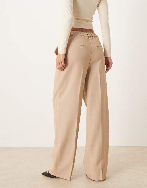 YAS tailored wide leg trouser co-ord in camel, 4 of 5