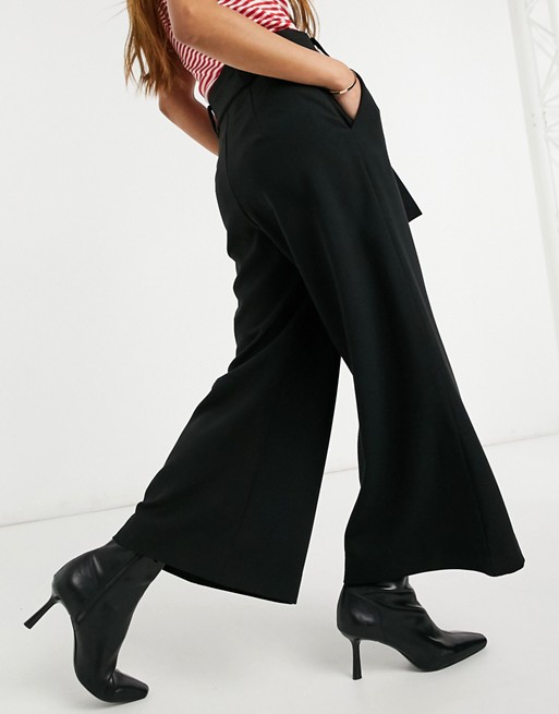 Y.A.S tailored wide leg trousers in navy