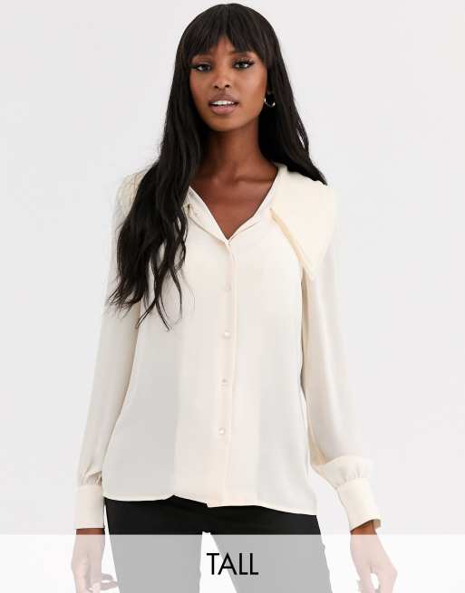 Y.A.S Tall Arilla Blouse met lange mouwen en grote kraag