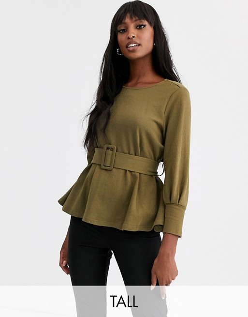 Y.A.S Tall Avilla 3/4 sleeve tie front top