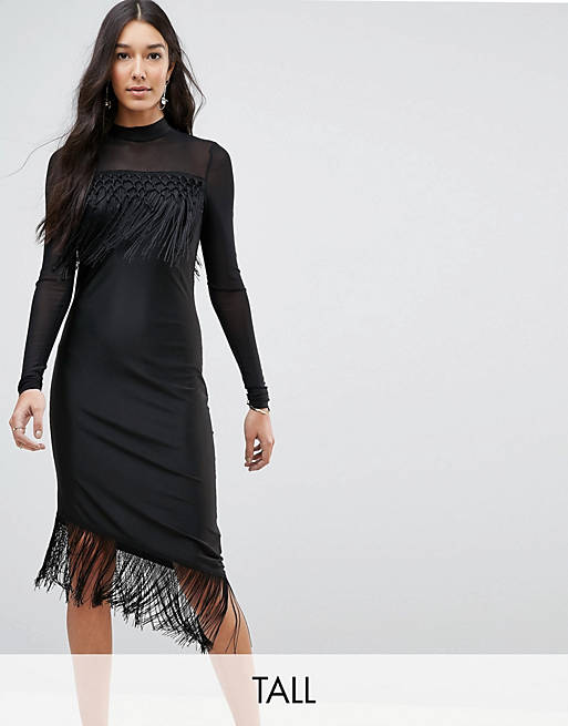 Y.A.S Tall Bodycon Dress With Fringing