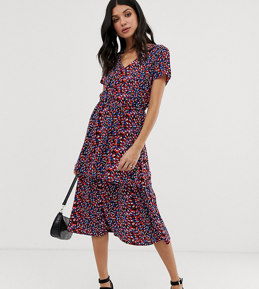 Y.A.S Tall Casia layered printed maxi dress-Multi