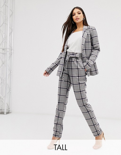 Y.A.S Tall check paperbag waist trousers