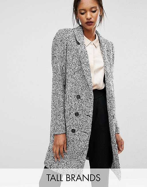 Y.A.S Tall Dalay Textured Double Breasted Coat