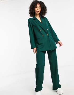 dark green double breasted blazer