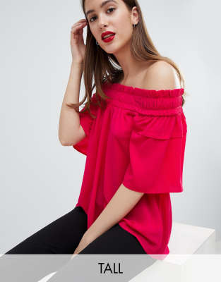 Y.A.S Tall Fraya Off The Shoulder Top-Pink