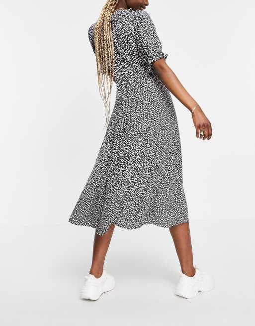 Y.A.S. Tall frill detail midi tea dress in floral, 2 of 4