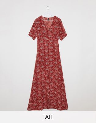 short sleeve floral print maxi dress