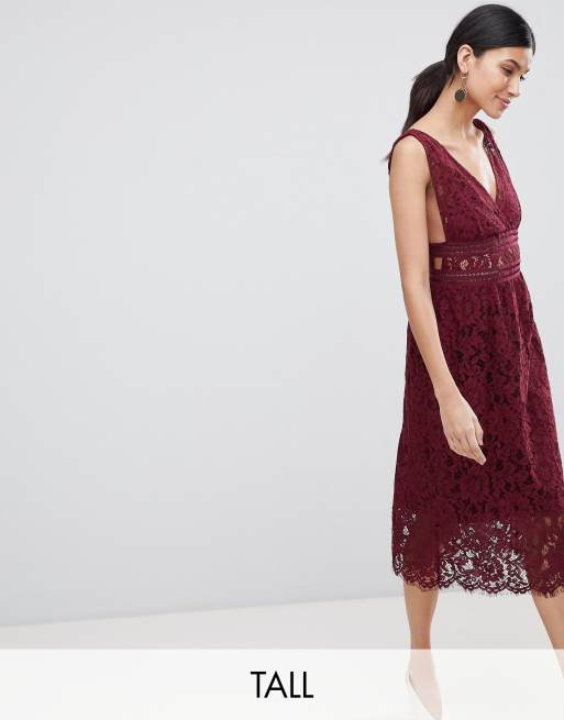 Lace midi cheap skater dress