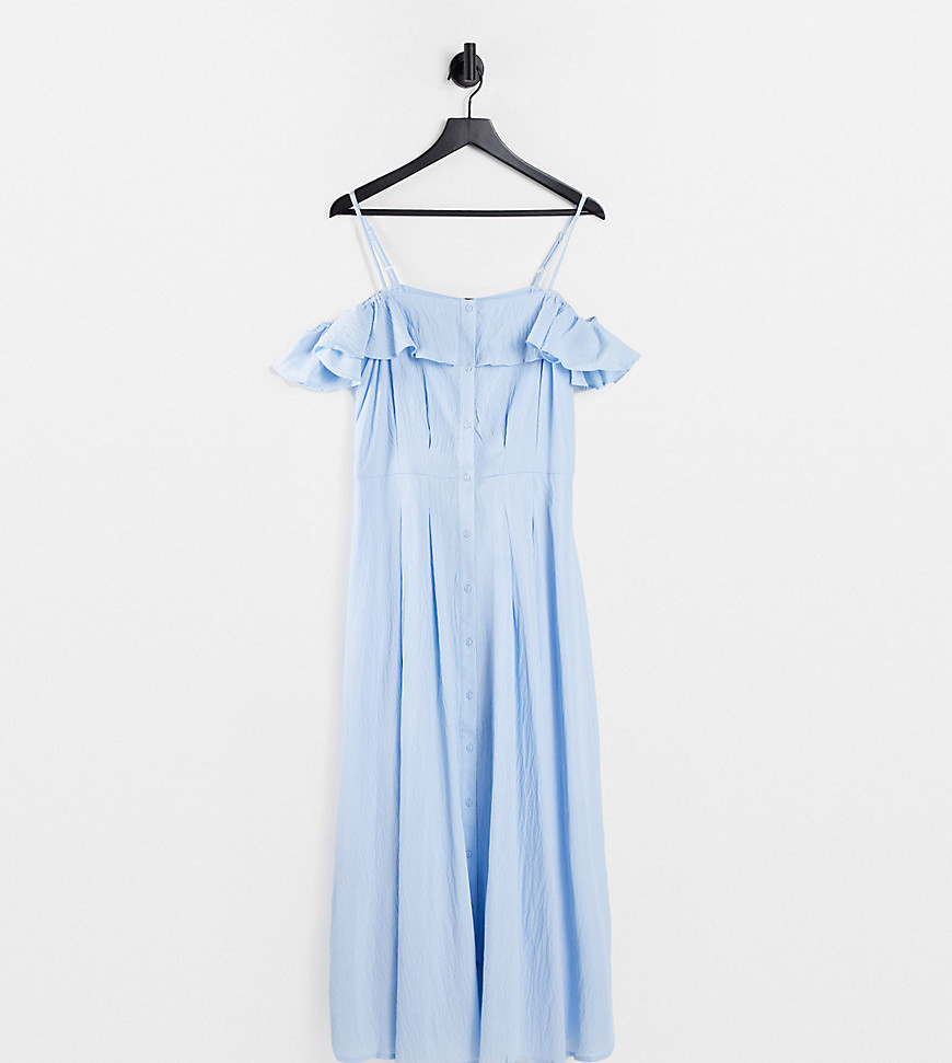 Y.A.S Tall - Lange jurk met knopen in blauw