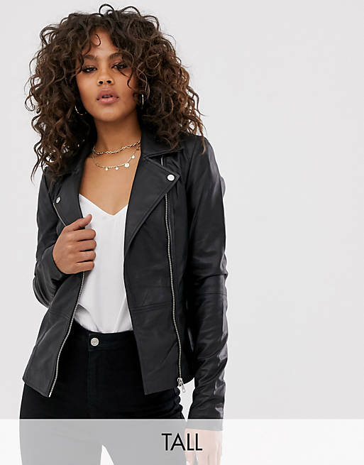 Y.A.S Tall leather biker jacket | ASOS