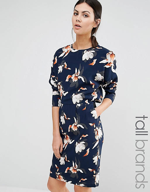 Y.A.S Tall Magnolia Orchid Floral Long Sleeve Dress