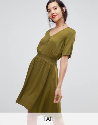 midi dress with elastic waist