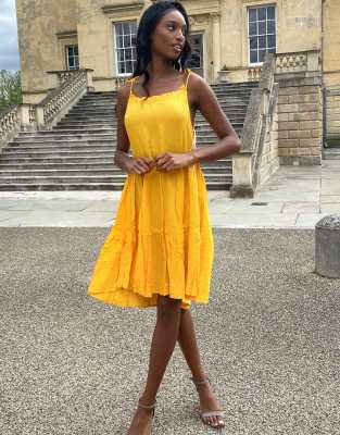 yellow dress with straps