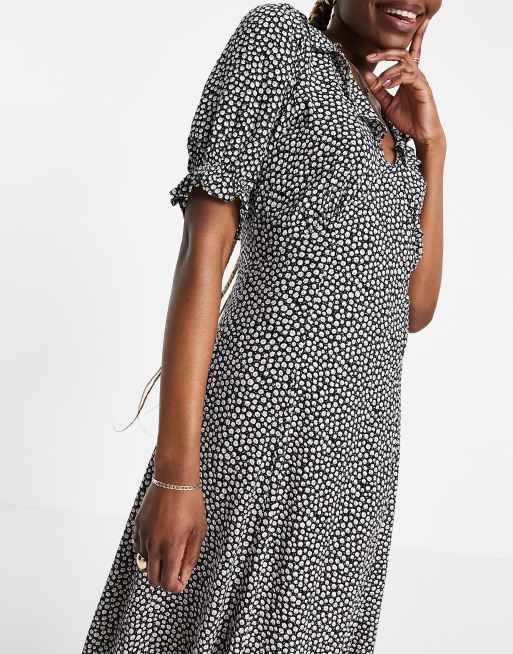 Y.A.S - Tall - Nette midi jurk met ruches in bloemenprint, 3 van 4