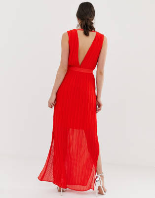 Yas pleated maxi store dress