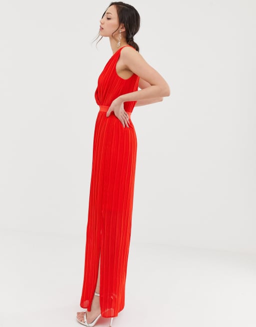 Yas pleated best sale maxi dress