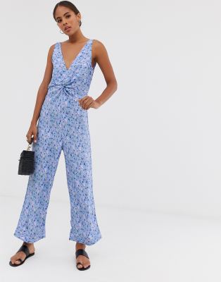 v neck culotte jumpsuit