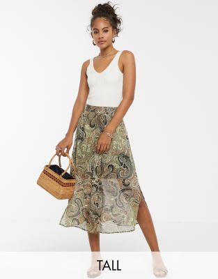 Y.A.S Tall - Jupe boutonnée fendue - Multi