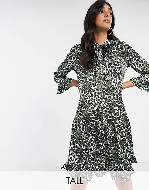 Y.A.S Tall Solia leopard print smock dress