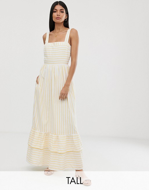 Y.A.S Tall stripe tiered maxi dress