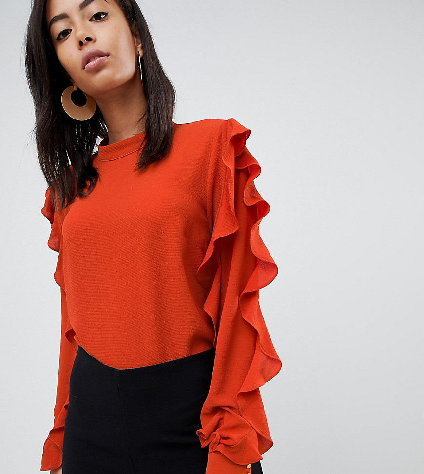 Y.A.S - Tall - Suffia - Blouse met ruche-Rood