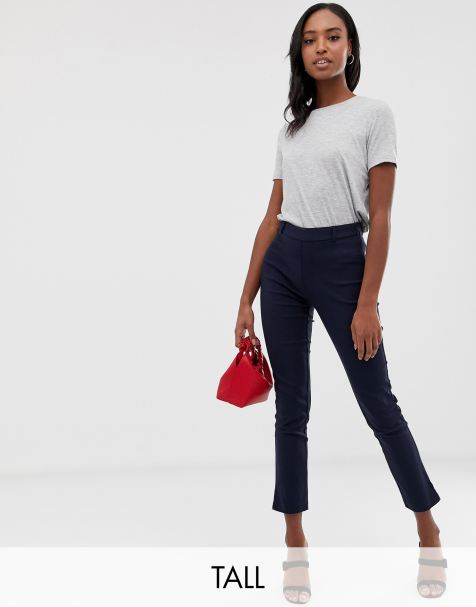 Y.A.S Tall trousers with side zip in navy