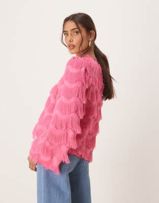 Y.a.s. Textured Flared Sleeve Blouse In Pink