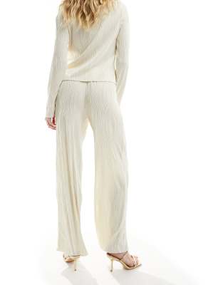 Y.a.s. Y.a.s Textured High Waisted Pants In Neutral