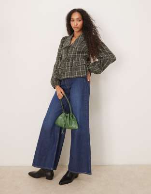 Y.a.s. Tie Front Collared Blouse In Green