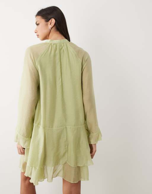 green emerald velvet dress Green Floral Sundress - Smocked Cutout Dress main image 1