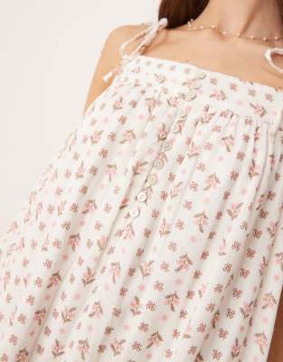 Y.a.s. Tie Shoulder Boho Smock Maxi Dress